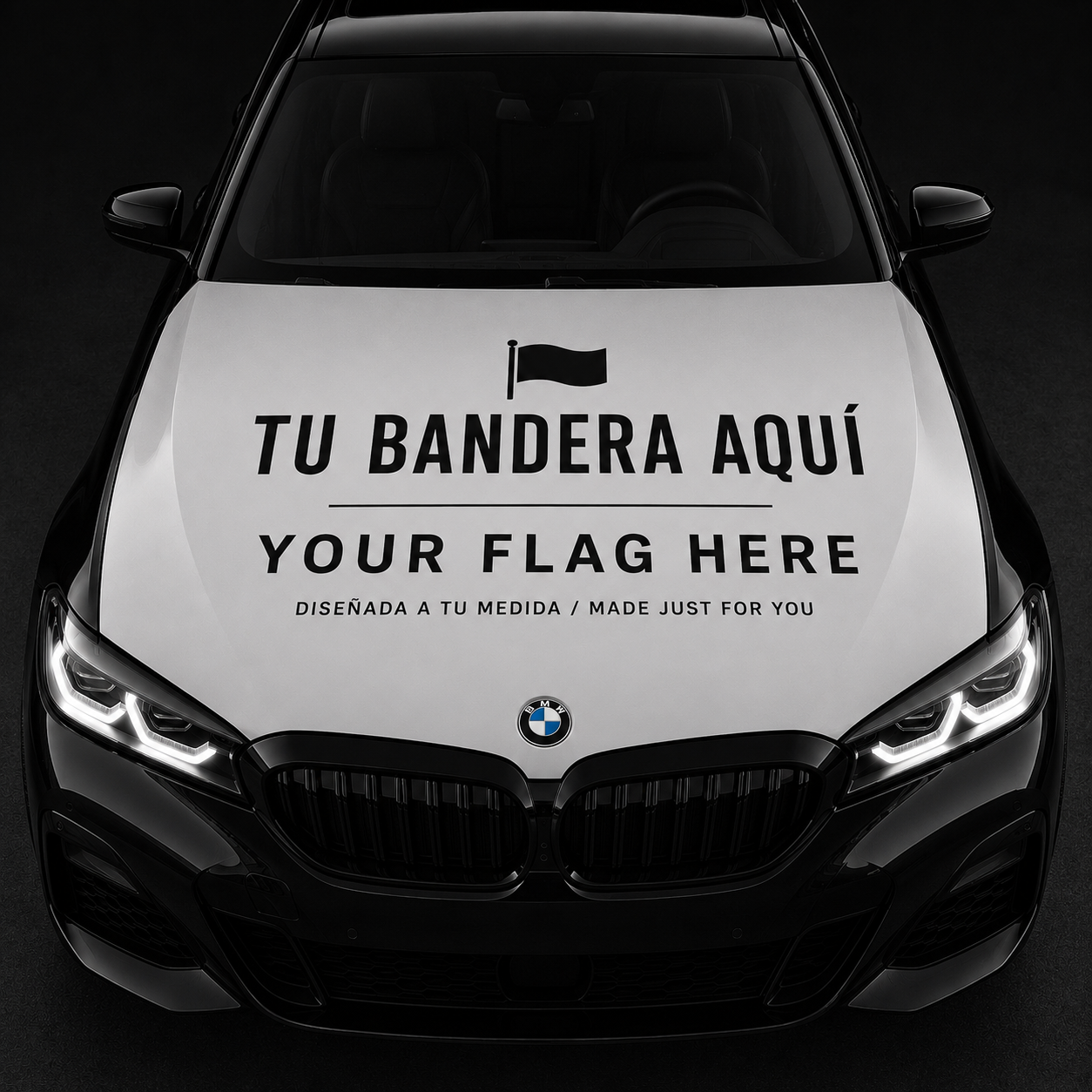 PERSONALIZADA - BANDERA DE CAPÓ ELÁSTICA