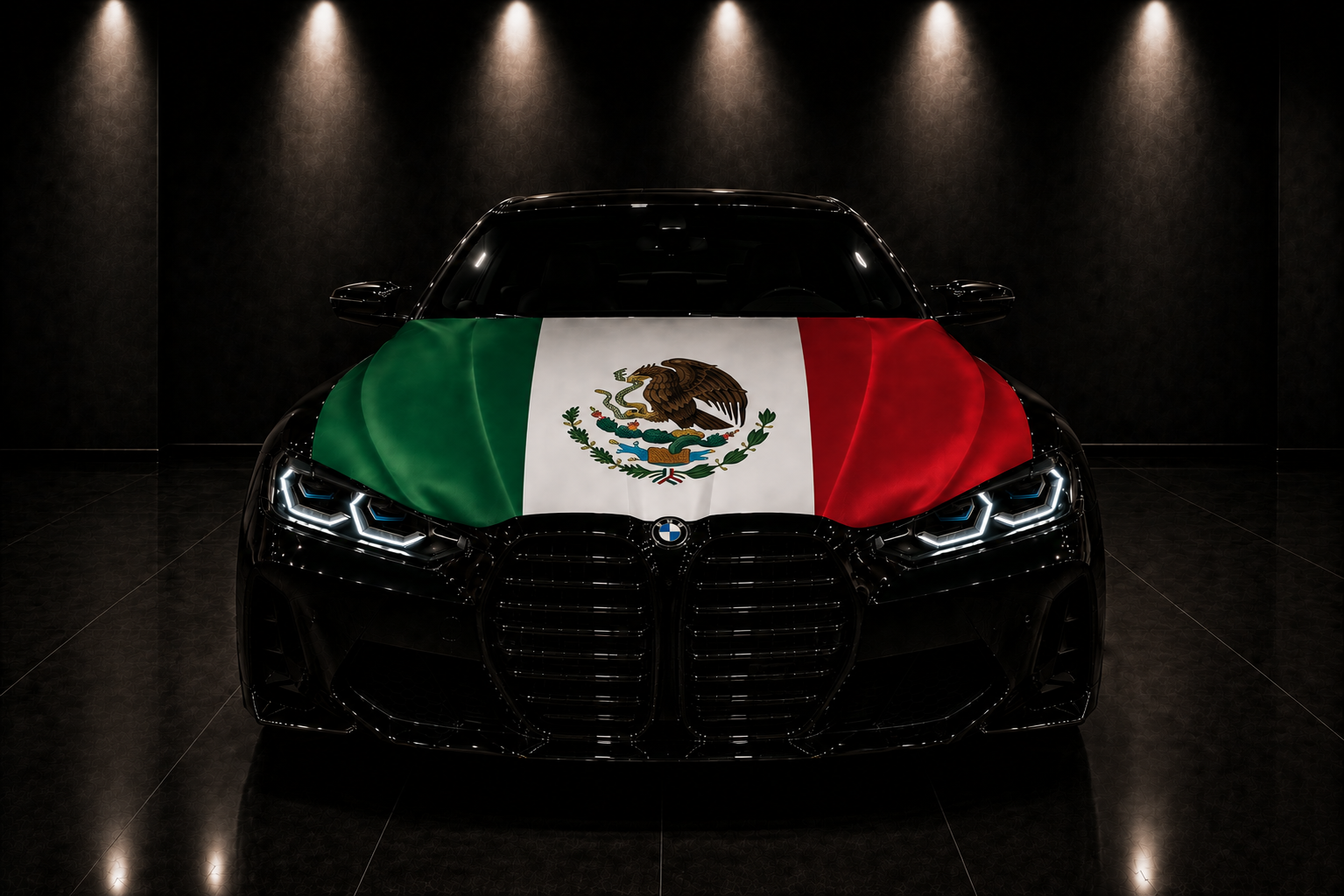 MÉXICO - BANDERA DE CAPÓ ELÁSTICA