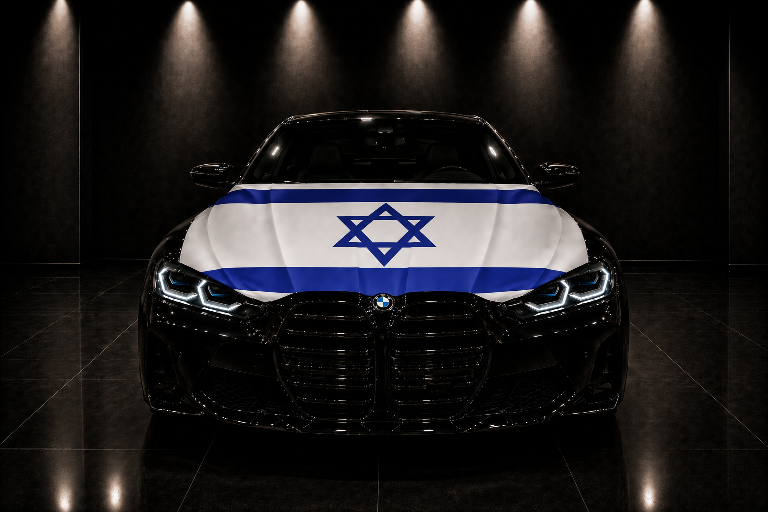 ISRAEL - BANDERA DE CAPÓ ELÁSTICA