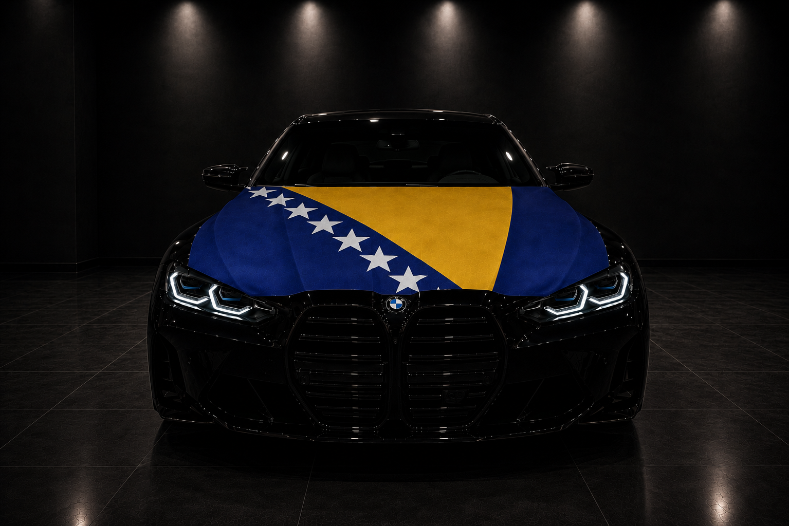 BOSNIA Y HERZEGOVINA - BANDERA DE CAPÓ ELÁSTICA