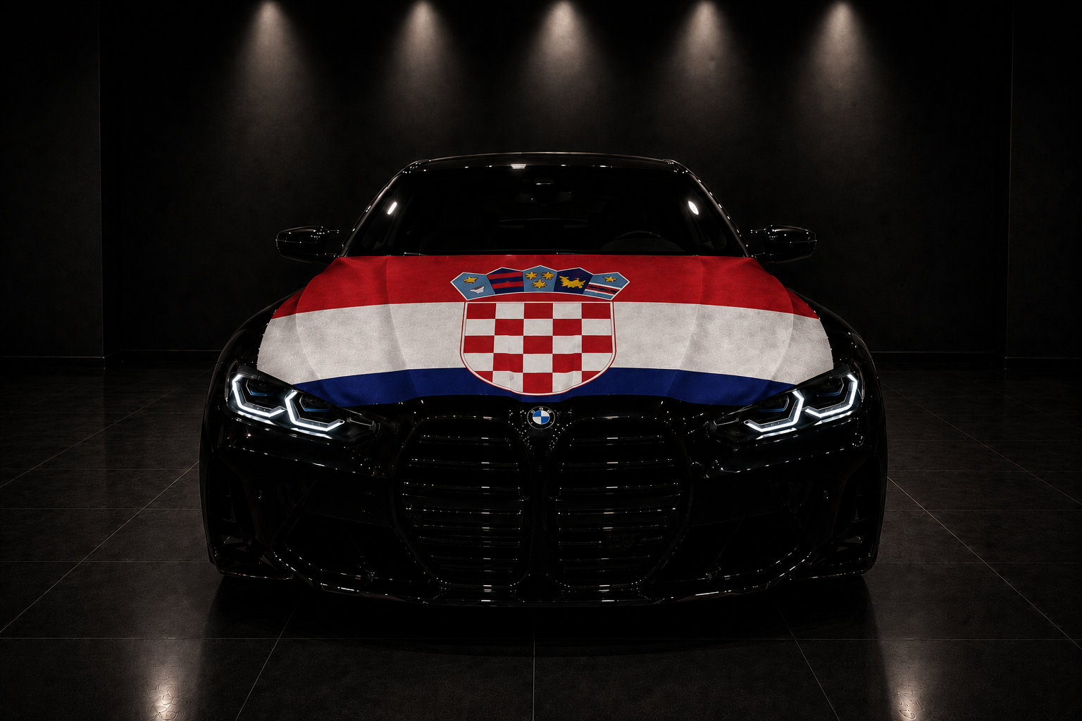 CROACIA - BANDERA DE CAPÓ ELÁSTICA