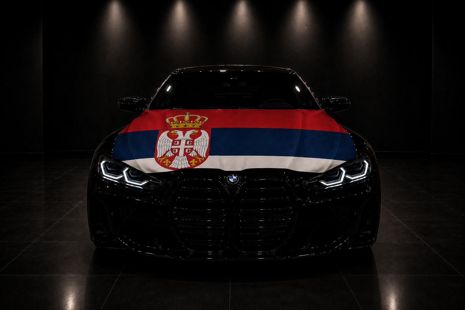 SERBIA - BANDERA DE CAPÓ ELÁSTICA