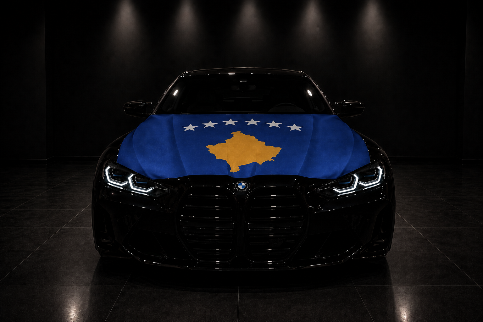 KOSOVO - BANDERA DE CAPÓ ELÁSTICA