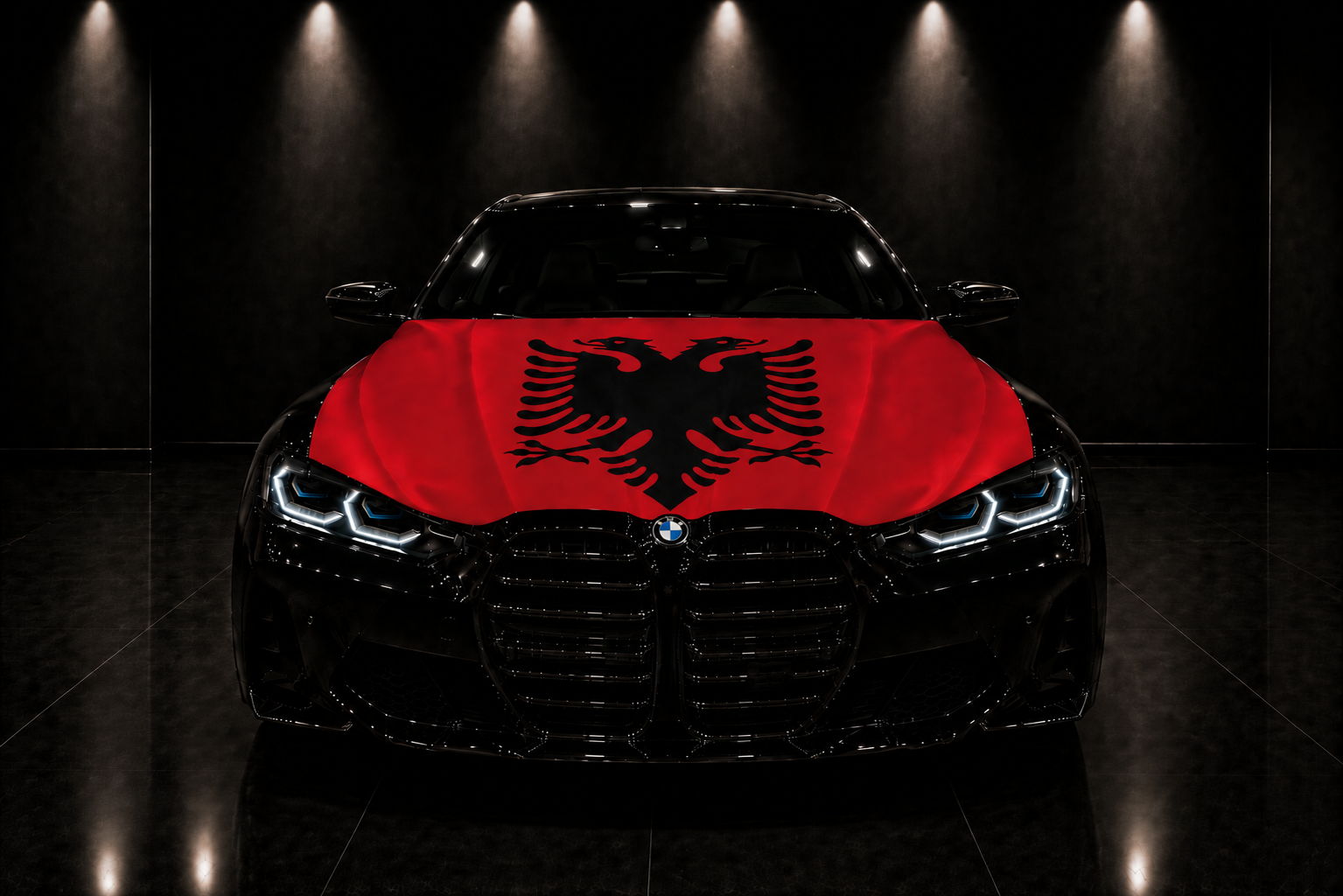 ALBANIA - BANDERA DE CAPÓ ELÁSTICA