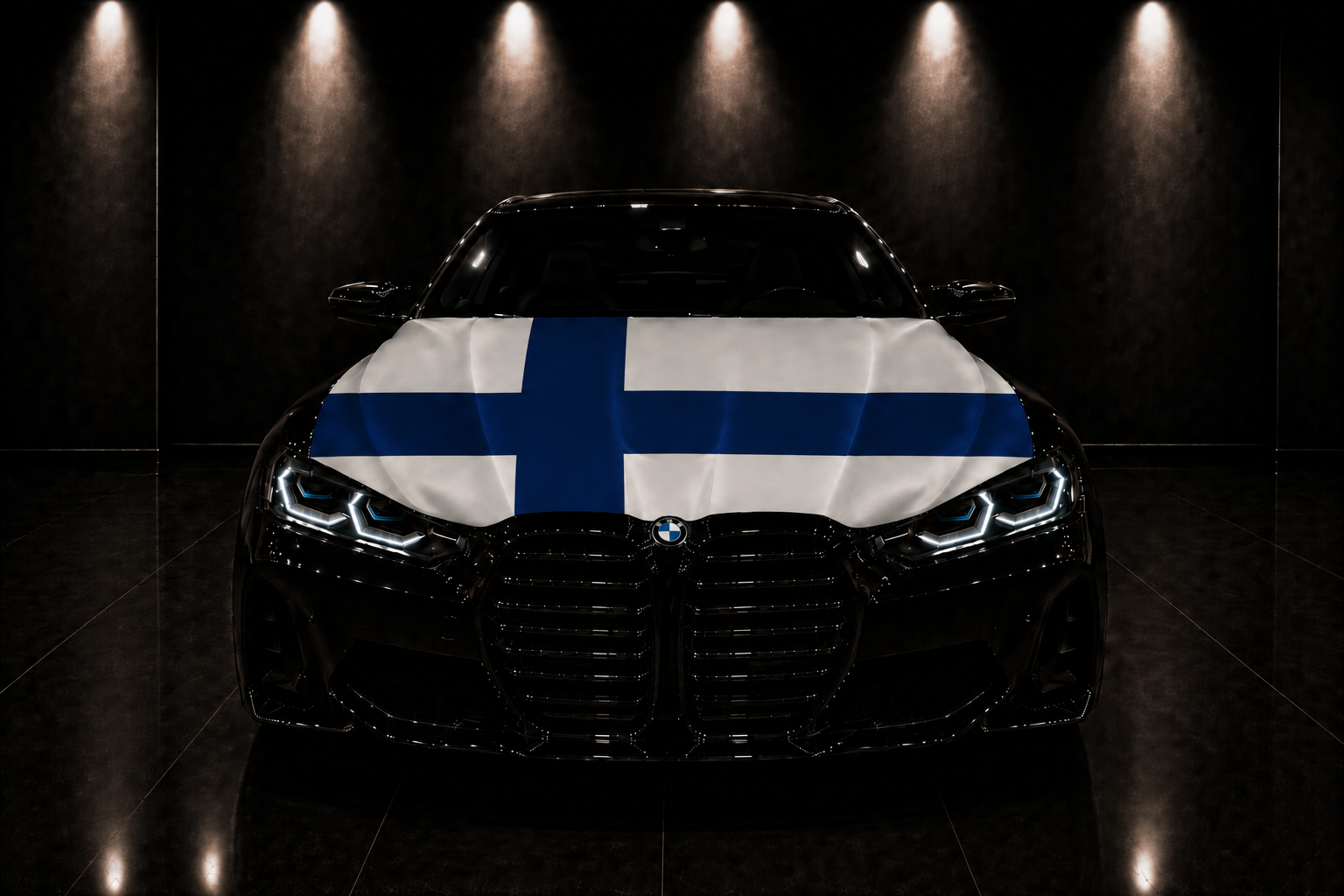 FINLANDIA - BANDERA DE CAPÓ ELÁSTICA